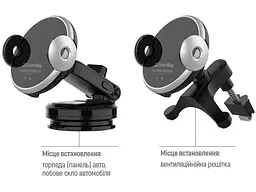 Автомобільний тримач для смартфона ColorWay AutoSense Car Wireless Charger 15W (CW-CHAW039Q-BK) - мініатюра 6