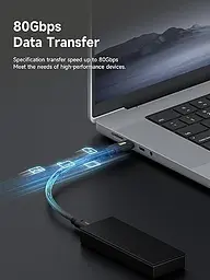 Кабель USB4 Thunderbolt 5 HAGiBiS Type-C 120Gbps 240W Black Soft 1 метр - мініатюра 5