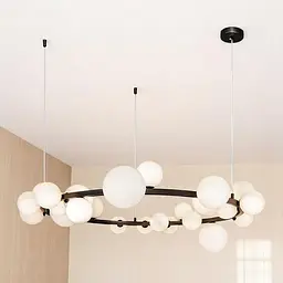 Люстра світильник у стилі лофт молекула Levistella 918LP267-24 BK+WH - мініатюра 2
