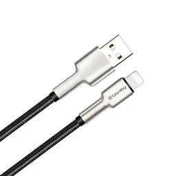 Дата кабель USB 2.0 AM to Lightning 1.0m head metal black ColorWay (CW-CBUL046-BK) - мініатюра 2