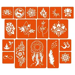 Набір кольорової хни з трафаретами для біо-тату №6 color-henna-set-06 - мініатюра 5