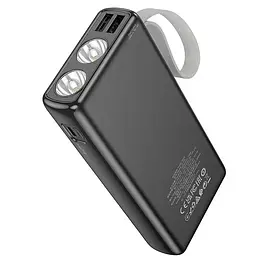 Універсальна мобільна батарея Hoco J129A 20000mAh Nature flashlight (Чорний) - мініатюра 3
