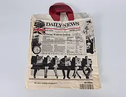 Пакет із петльовою ручкою-сер "Daily news" (37х41) Ліоні (50 шт.)