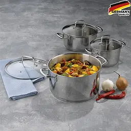 Набір каструль з кришкою Kela Flavoria 3 предмета сріблястий (10171+10172+10173) - мініатюра 7