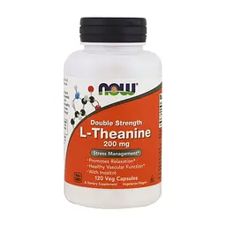 Амінокислота Now Foods L-Теанін, L-Theanine, Double Strength, 200 мг, 120 вегетаріа (NOW-00148)