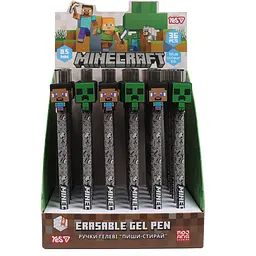 Ручка гелева пиши-стирай Yes Minecraft 3 0.5 мм синя (420482) - мініатюра 3