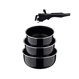 Набір ковшів зі знімною ручкою Bergner Click & cook, 16/18/20 см, 4 предмета (BG-31608-BK) - мініатюра 1