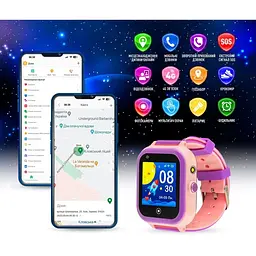 Smart Watch GARMIX PointPRO-200 4G/GPS/WIFI/VIDEO CALL PINK UA UCRF - мініатюра 2