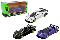 Іграшкова гоночна машинка Pagani Zonda Revolucion Автопром металева 10007, в коробці 16,5x7x8 см