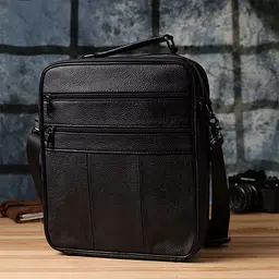 Сумка чоловіча з ручкою для перенесення в руці з натуральної шкіри Vintage 23029 чорний - мініатюра 10