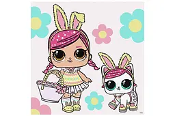 Набір для розпису за номерами 40x40 см KHO1102 "L.O.L. Spring Bling Hops with Kittea" Ideyka