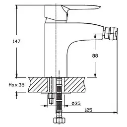 Змішувач для біде Haiba COLUMBIA 002 (HB0806) - мініатюра 2