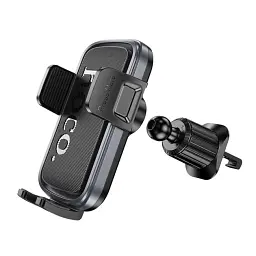 Автотримач для телефону HOCO H78 Vista push-type car holder (air outlet) Black Metal Gray - мініатюра 3