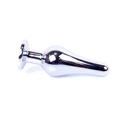 Анальна пробка з кристалом B-Series Jewellery Silver Butt Plug - мініатюра 3