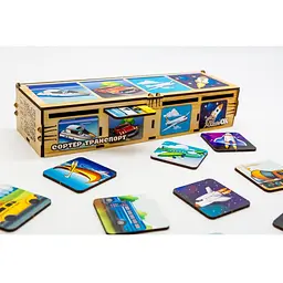 Дитячий Сортер Монтессорі PuzzleOK Транспорт Puz-34043 - мініатюра 3