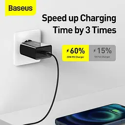 Адаптер живлення - зарядний блок BASEUS Speed Mini Quick Charger вихід 1Type-C 20 W (CCFS-SN01) - мініатюра 8