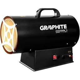 Теплова гармата газова Graphite акумуляторна 30 кВт, площа обігріву 150 кв.м., підлогова, чорна (58GE101)