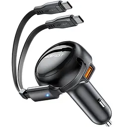 Автозаряджання 3xUSB 53W (2xUSB-C+USB-A) + cable USB-C 2in1 B13 Acefast - мініатюра 3