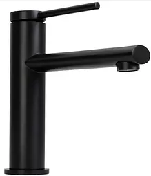 Змішувач для умивальника Rea Oval низький black REA-B6516, Чорний матовий - мініатюра 4
