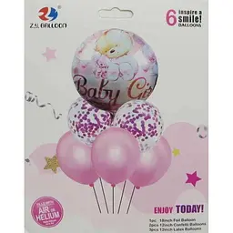 Набір повітряних кульок Baby-girl 1212-11-Р 6 шт. Рожевий (2000990671547)