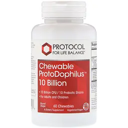 Пробіотик Protocol for Life Balance ProtoDophilus 10 млрд 60 жувальних таблеток