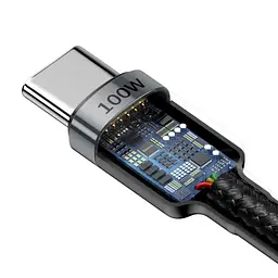 Кабель Baseus Cafule Metal USB-C to USB-C 100W 2m Gray/Black (CATKLF-ALG1) [75256] - мініатюра 5