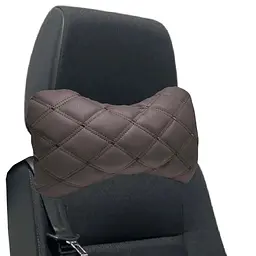 Авто Подушка на підголівник Rombus Коричневий ромб (Екошкіра) 1 шт