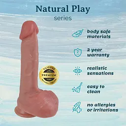 Фалоімітатор - Erospace Natural Play Silicone Dildo D1, 21 см - мініатюра 3