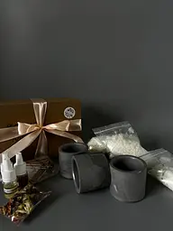 Подарунковий набір для створеня 3х свічок міні сірий - мініатюра 2