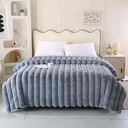 Плед Dushka Home Шиншила в смужку 21769 200х230 см світло-сірий