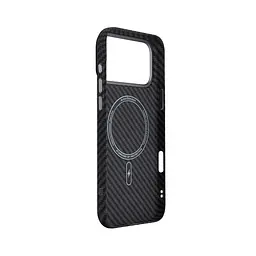 Карбоновый чехол для Apple iPhone 17 Pro Max, LikeCarbon2 MagCase, черный, тонкий защитный чехол-панель из поликарбоната с магнитами N52, MagSafe, противоударный, совместим с беспроводной зарядкой, приподнятые края для защиты камеры, ArmorStandart (ARM86259) - мініатюра 4