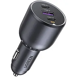 Автозарядка 3xUSB 130W (2xUSB-C+USB-A) QC 3.0 Чорна (EC705) UGREEN (35025) - мініатюра 2