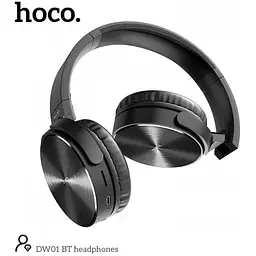 Навушники бездротові Hoco DW01 Foldable Headphones накладні складні чорні - мініатюра 3