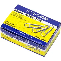 Скріпки Economix 28 мм 100 шт круглі (10) Е41013 - мініатюра 1