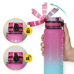 Пляшка для води спортивна 4FIZJO 1000 мл 4FJ0630 Pink/Sky Blue (P-5905973400770) - мініатюра 10