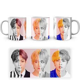 Кухоль GeekLand Bangtan Boys Чон Чонгук, Кім Техен, Кім Сокджін BTS CP 04.464 330 мл білий - мініатюра 3