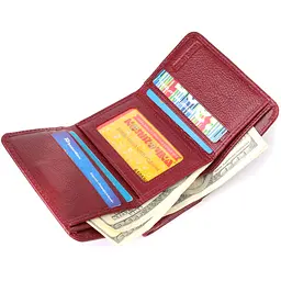 Компактний гаманець зручного формату із натуральної шкіри ST Leather 23077 бордовий - мініатюра 7