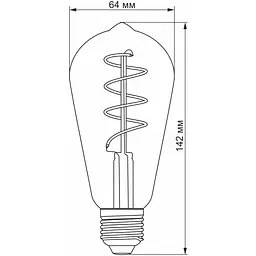 Світлодіодна лампа LED Videx Filament ST64FGD 4W E27 2100K дімерна графіт (VL-ST64FGD-042720 - мініатюра 3