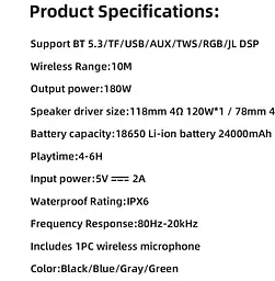 Портативна Bluetooth-колонка Hopestar H86 with one UHF microphone Чорний - мініатюра 3