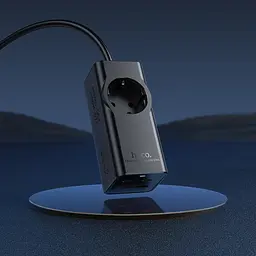 Мережевий зарядний пристрій подовжувач Hoco NS9 USB/3 Type-C PD 67W 1 розетка 2m чорний - мініатюра 8