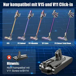 Акумулятор 3900 мА·год для Dyson V15 V11 SV15 SV16 SV22 SV28 Click-in - мініатюра 2