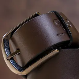 Чоловічий шкіряний ремінь GRANDE PELLE 3,3х125 см acs0014897 - мініатюра 6