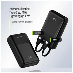 Батарея універсальна ColorWay 20 000 mAh DigiPower PD/45W, QC/4.0, Black (CW-PB200LP04BK) - мініатюра 9