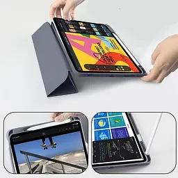 Чохол-книжка BeCover Tri Fold Soft TPU з кріпленням Apple Pencil для Apple iPad Air 4/5 2020/2022 10.9" Purple (708455) - мініатюра 6