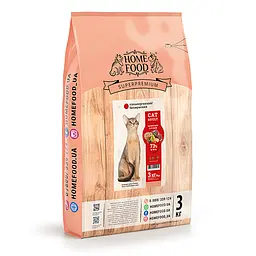 Сухий корм Home Food для дорослих котів Качине філе з грушею CAT ADULT Гіпоалергенний беззерновий 3 кг
