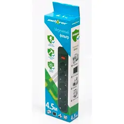 Фильтр живлення Maxxter 5 розеток 4.5м чорний (SPM5-G-15B)