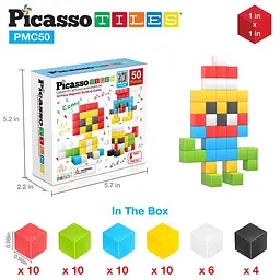 Конструктор магнітний BUILDING CUBES PMC50/23645 PICASSO TILES 50 деталей у коробці - мініатюра 2