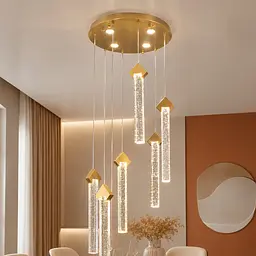 Дизайнерська золота LED люстра з 6 скляними підвісами Artlight B2317/6