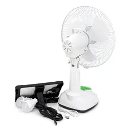 Вентилятор GDTIMES GD 8069LI, 12", Solar+ вбудований акумулятор, 2*USB лампочки, Box - мініатюра 3