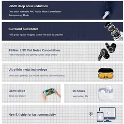 Навушники Realfit F3 Bluetooth з активним шумопоглинанням Чорні - мініатюра 2